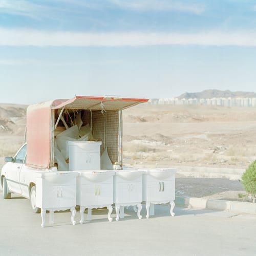Toilet sinks on sale at the road that leads to the new city of Parand.