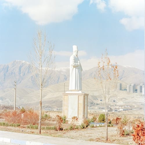 A statue of Amir Kabir in the new city of Pardis.