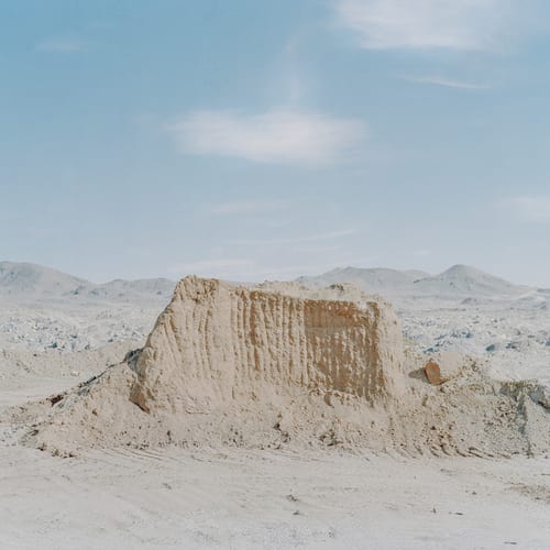 The last remains of a hill in Parand: construction activity has destroyed hills and mountains.